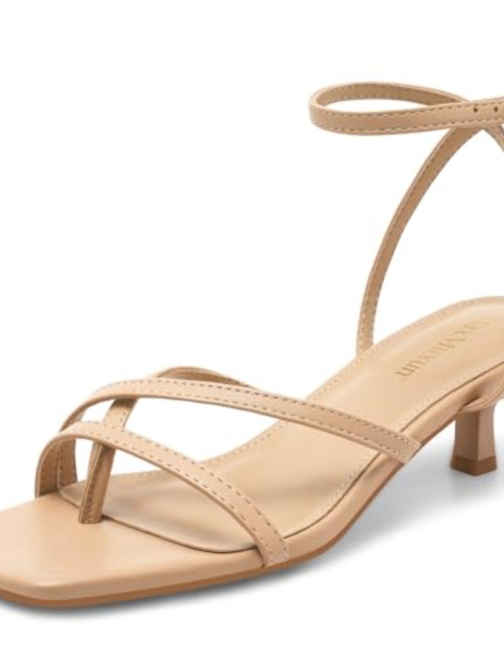 Women's Strappy Kitten Heel Sandals Square Toe Adjustable Buckle Summer Party